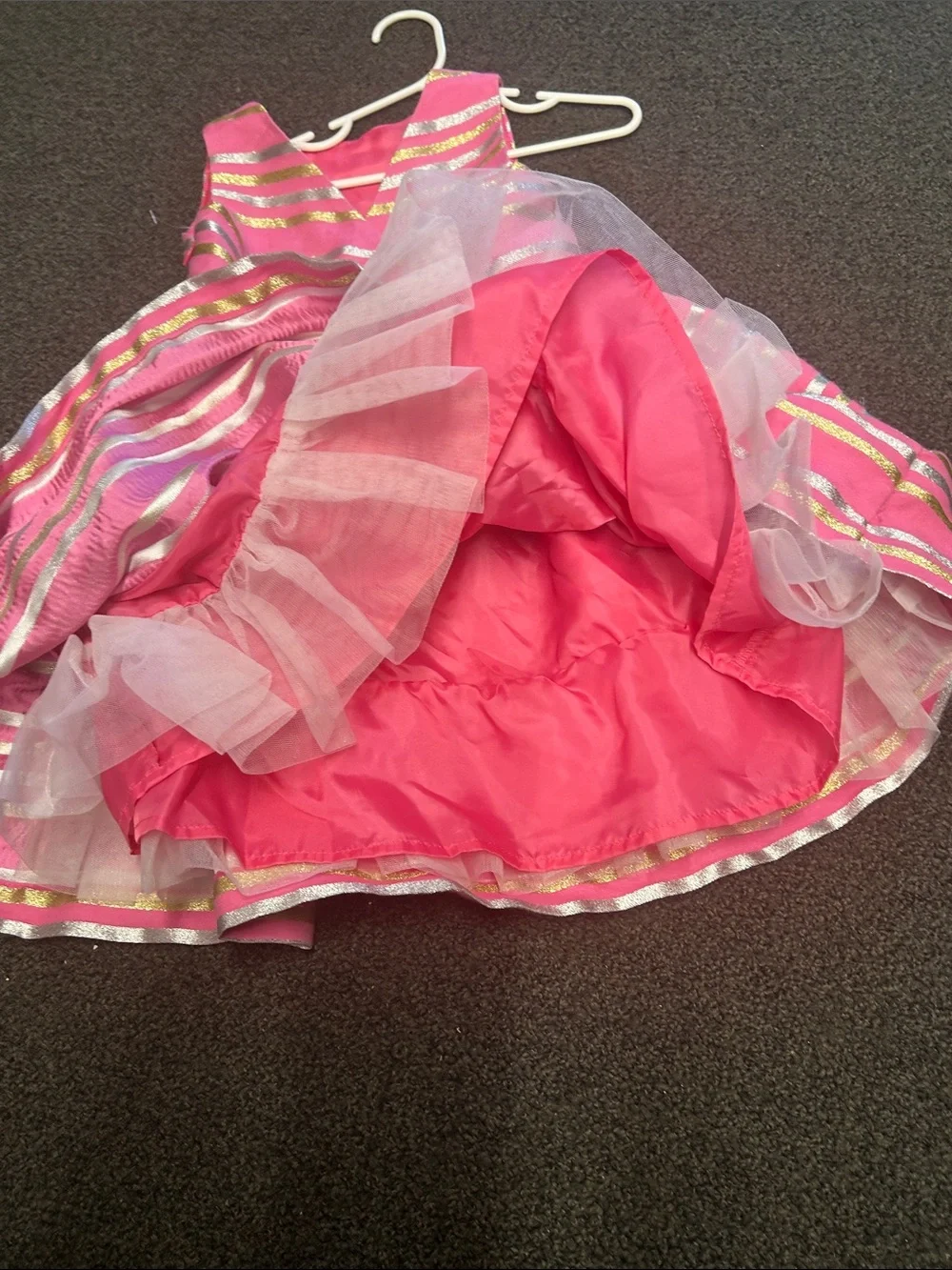 Gymboree Pink Dress with Gold and Silver Stripes